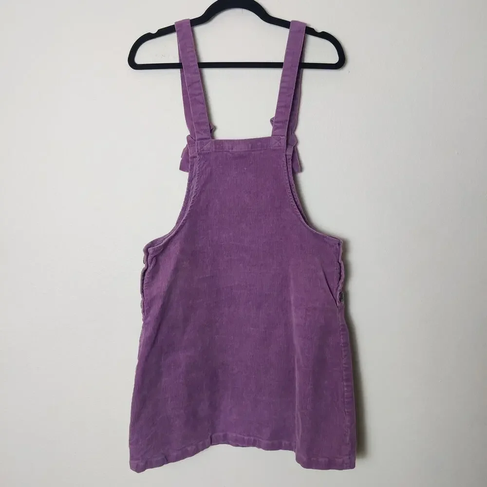 Lucy & Yak Mini Pini Corduroy Overall Pinafore Jumper Dress Medium Grape Purple - Picture 4 of 13